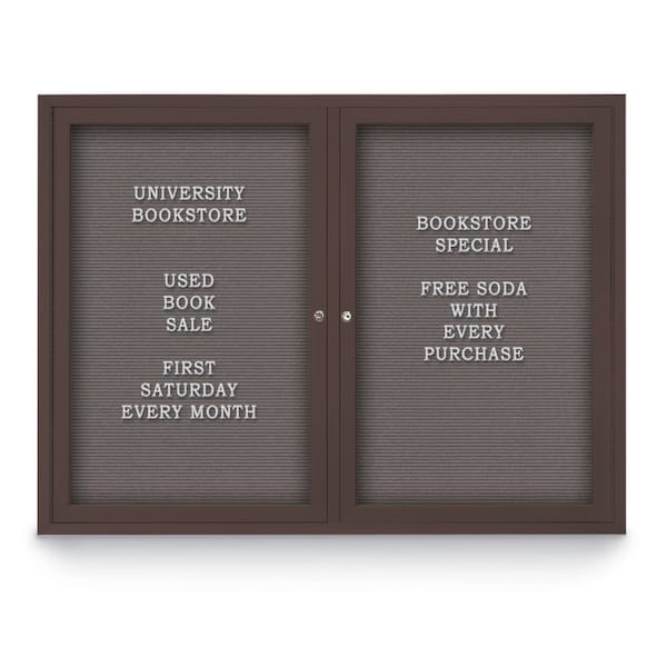 Indoor Enclosed Combo Board, 42"x32", Bronze Frame/Grey & Pearl